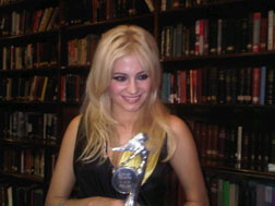 Pixie Lott with her award Pixie Lott with her award