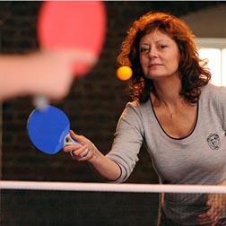 Susan Sarandon playing PingPong Susan Sarandon playing PingPong