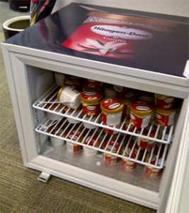 BATD's brand new (and stocked) Haagen Daz fridge BATD's brand new (and stocked) Haagen Daz fridge