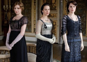 The ladies on Downton Abbey with vintage frocks