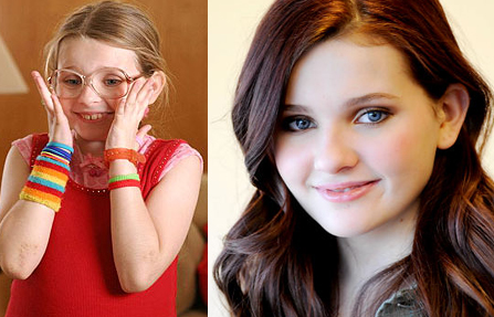 Abigail Breslin in Little Miss Sunshine and now Abigail Breslin in Little Miss Sunshine and now