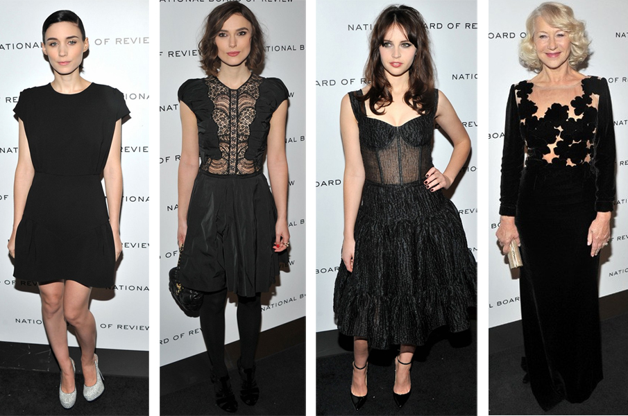 Rooney Mara, Keira Knightley, Felicity Jones and Helen Mirren national board of review awards 2011