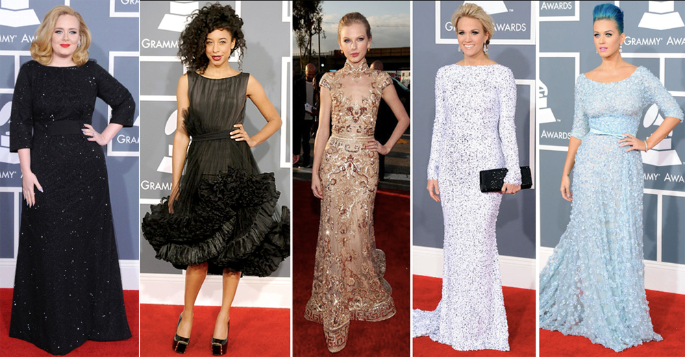 Red Carpet Fashion at the 2012 Grammys Grammy fashion high neckline Red Carpet Fashion at the 2012 Grammys