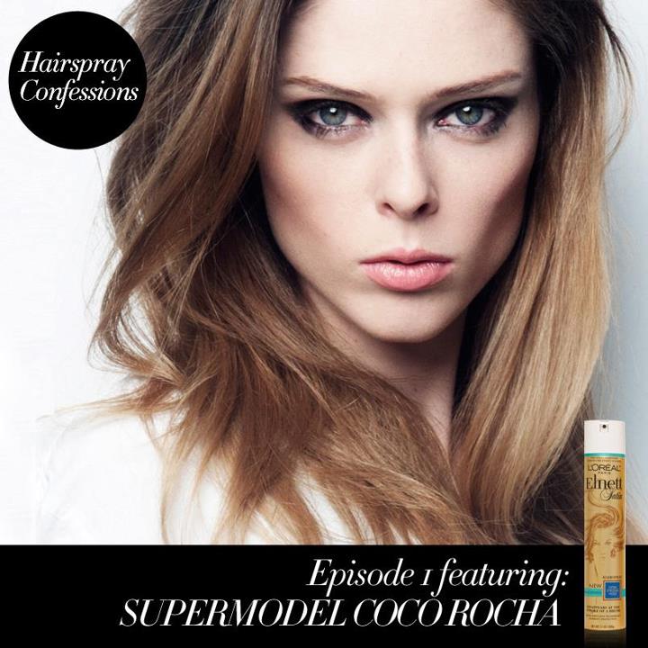 Coco Rocha for L'Oreals Hairspray Confessions