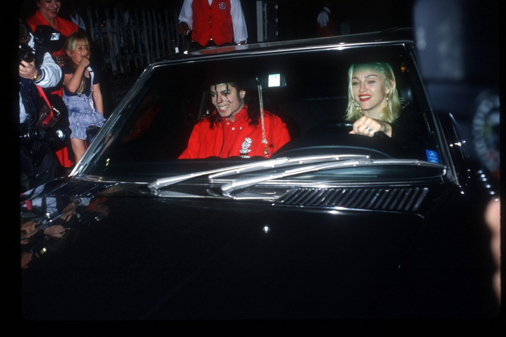 Madonna and Michael Jackson in her Merc (Getty Images).