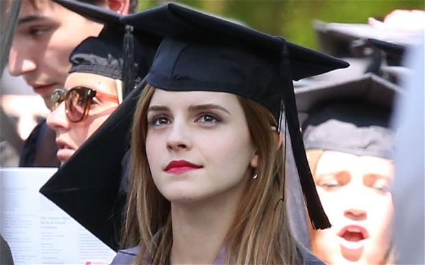 Emma Watson graduating from Brown University. 