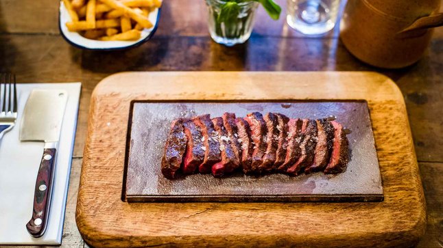 Not Staying In: Flat Iron Steak.