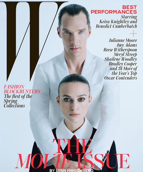 Keira Knightley and Benedict Cumberbatch hit the cover of W Magazine.