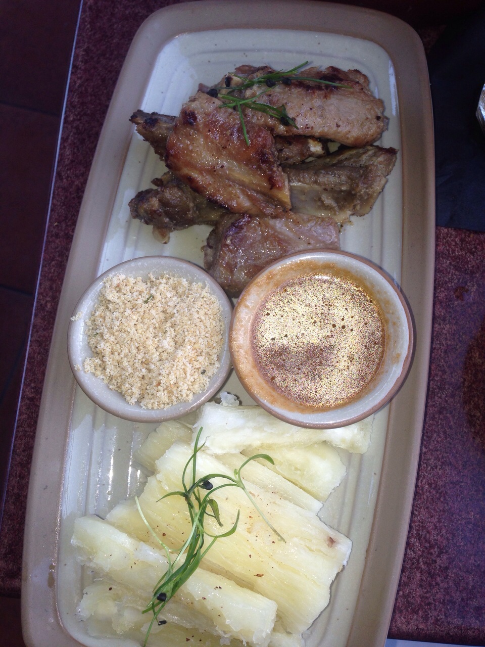 Slow cooked pork ribs
