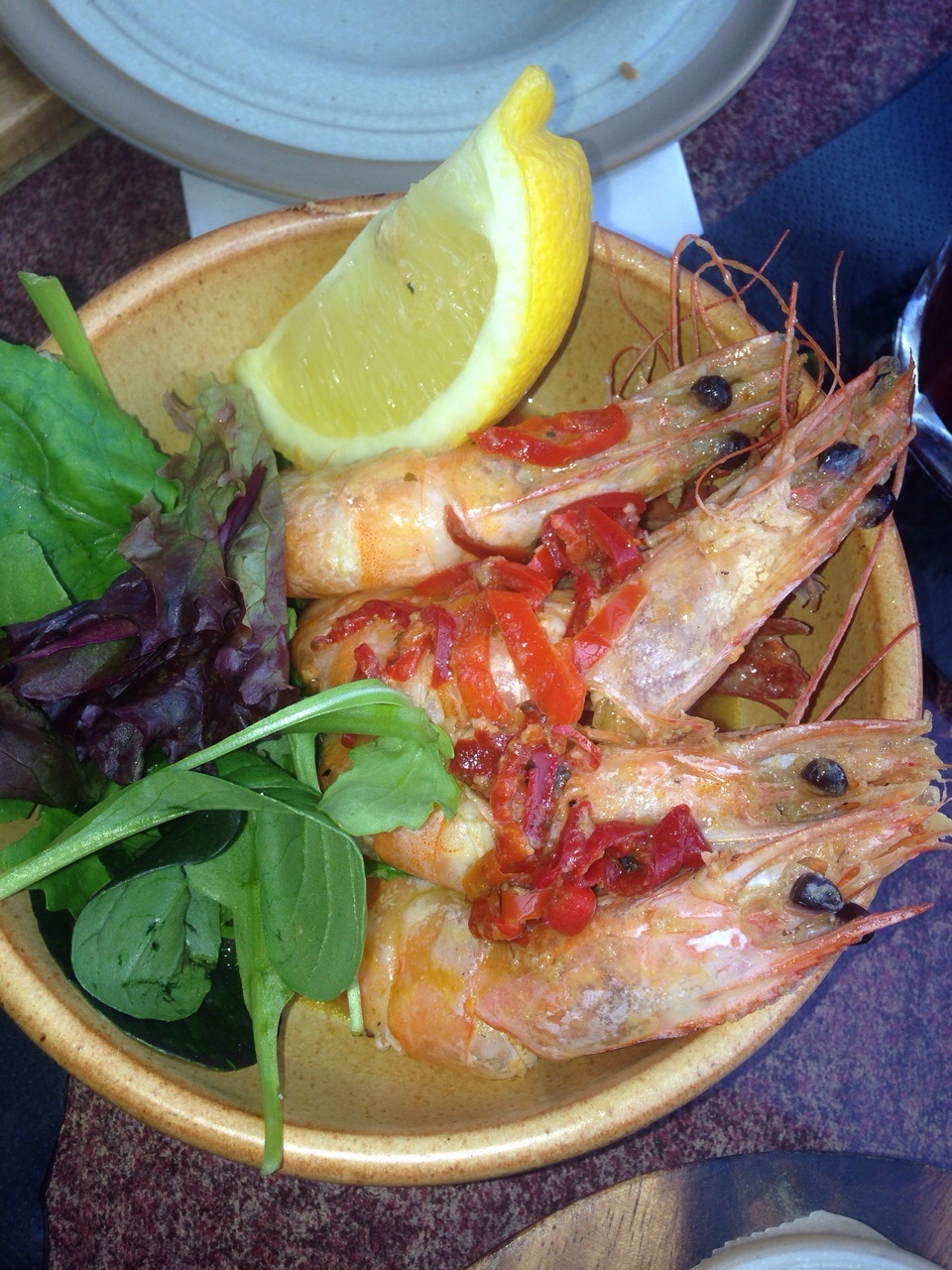 Garlic and chili prawns