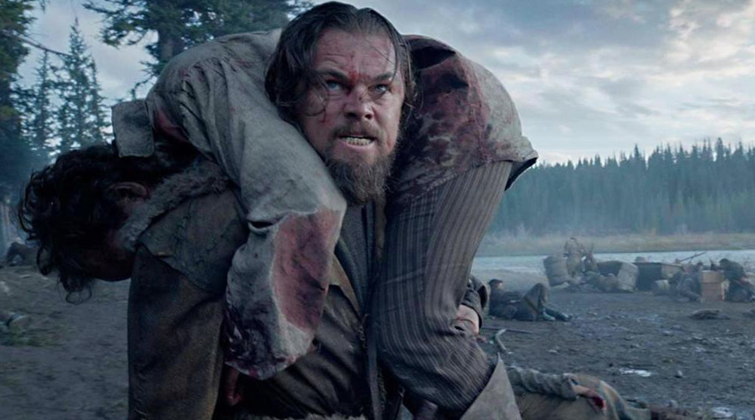 Leonardo DiCaprio in The Revenant on a quest for survival