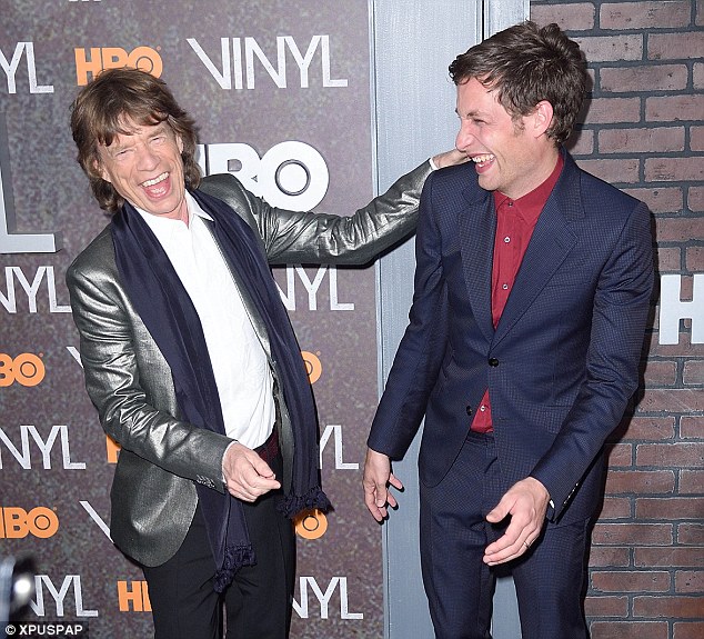 Mick and his son on the premiere of Vinyl