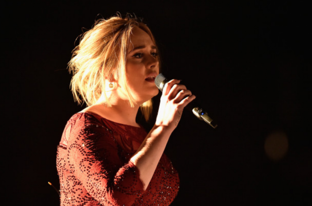 Adele performs