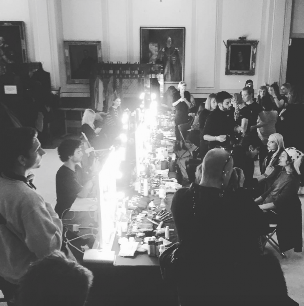 Backstage at Felder Felder, show starting soon.