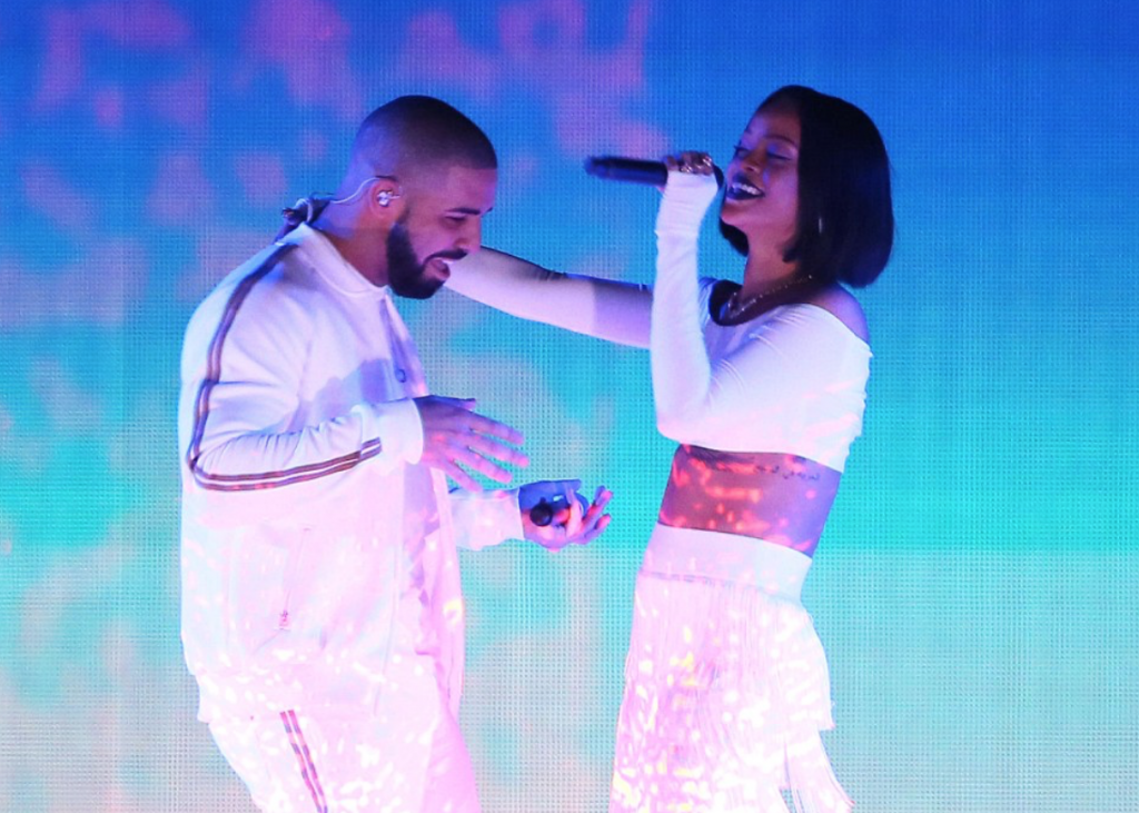 Drake and Rihanna performed "Work" together in matching white outfits. So much twerking happened...