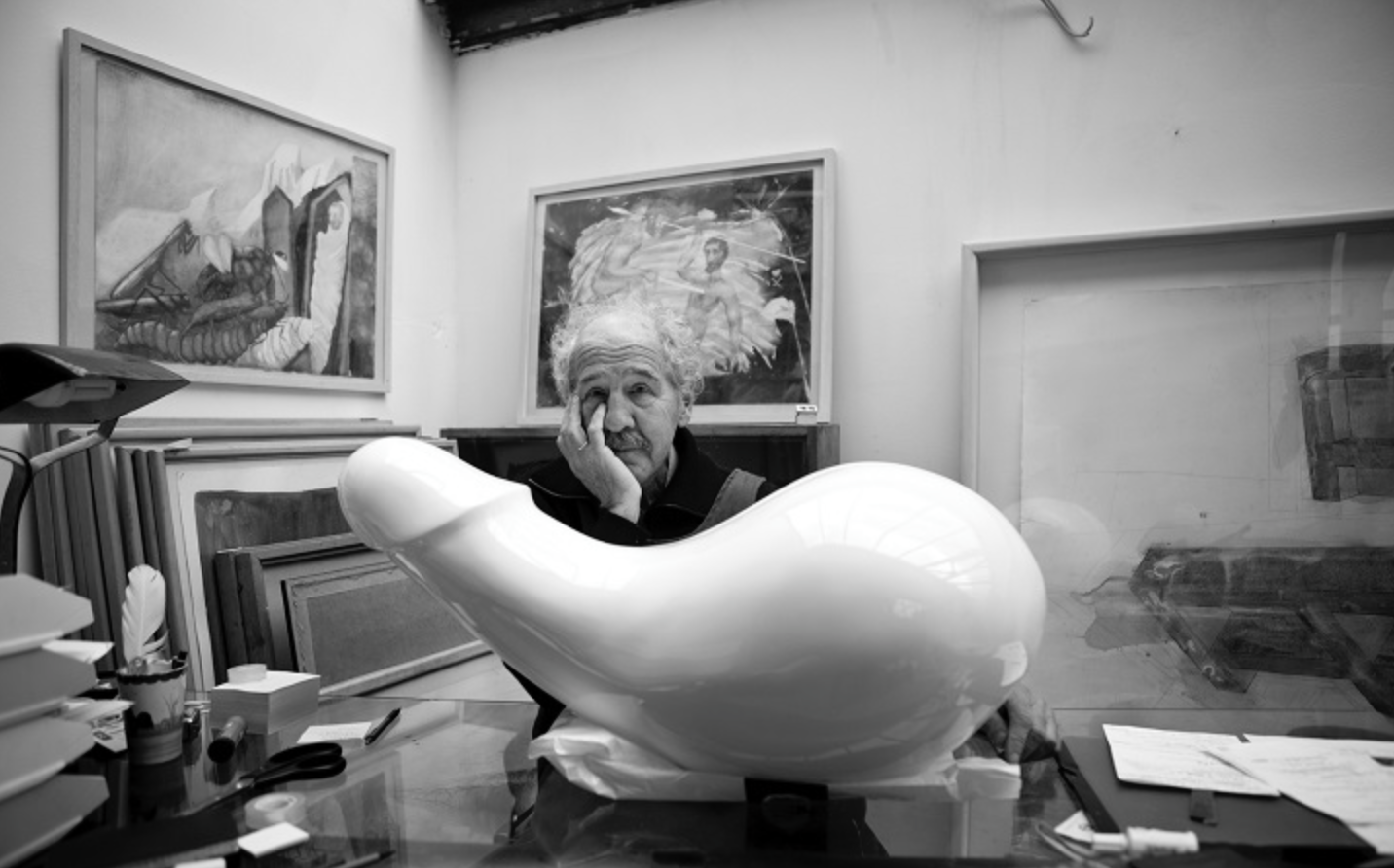 Artist Sarah Lucas will contribute a phallus-like sculpture called 'Priapus' in homage to the murder weapon from A Clockwork Orange.