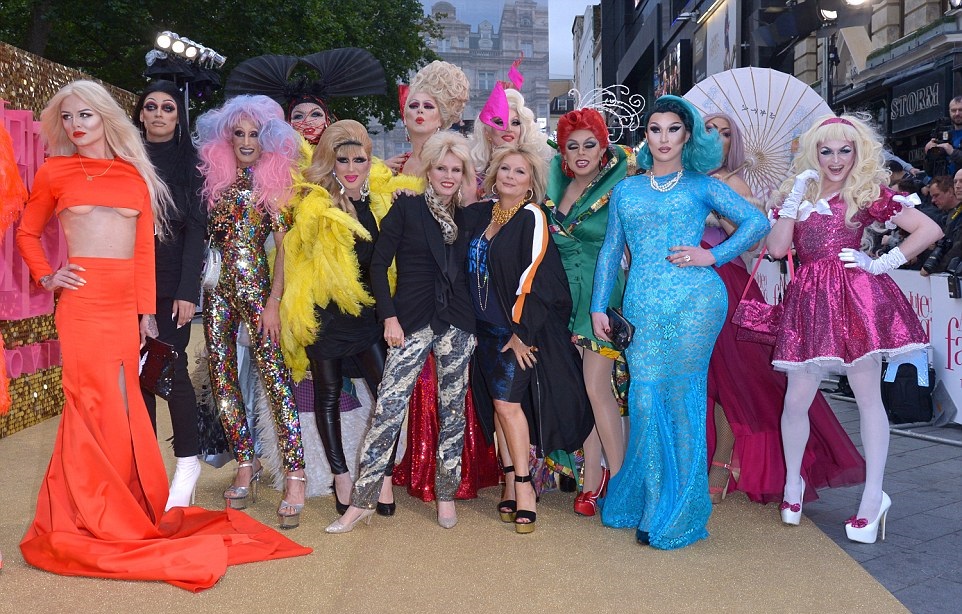 Drag queens at the Ab Fab movie premiere in Leicester Square