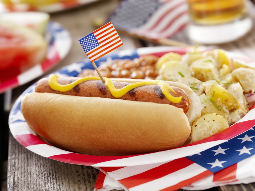 A typical Independence Day celebration includes lots of hot dogs